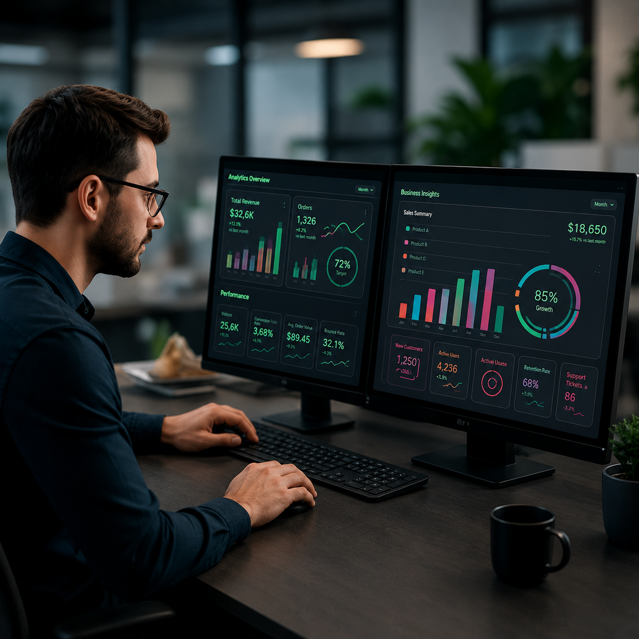 VirtualRep reporting, QA, and operations visibility dashboard